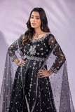 Embroidery Pishwas in Black - Midnight Spark - Maan Mehran