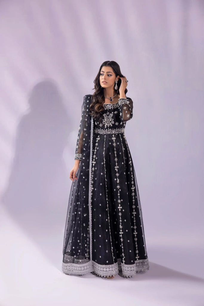 Luxury Pishwas in black - Midnight Spark - Maan Mehran