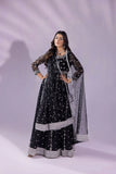 Luxury Pishwas in black - Midnight Spark - Maan Mehran