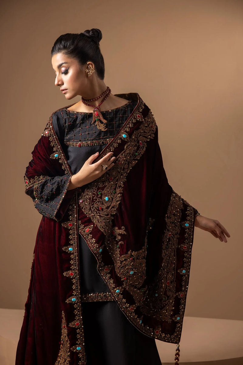 The Crimson Turquoise Shawl - Maan Mehran