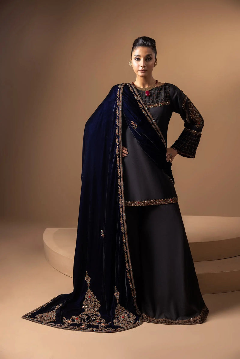 The Majestic Blue Shawl - Maan Mehran